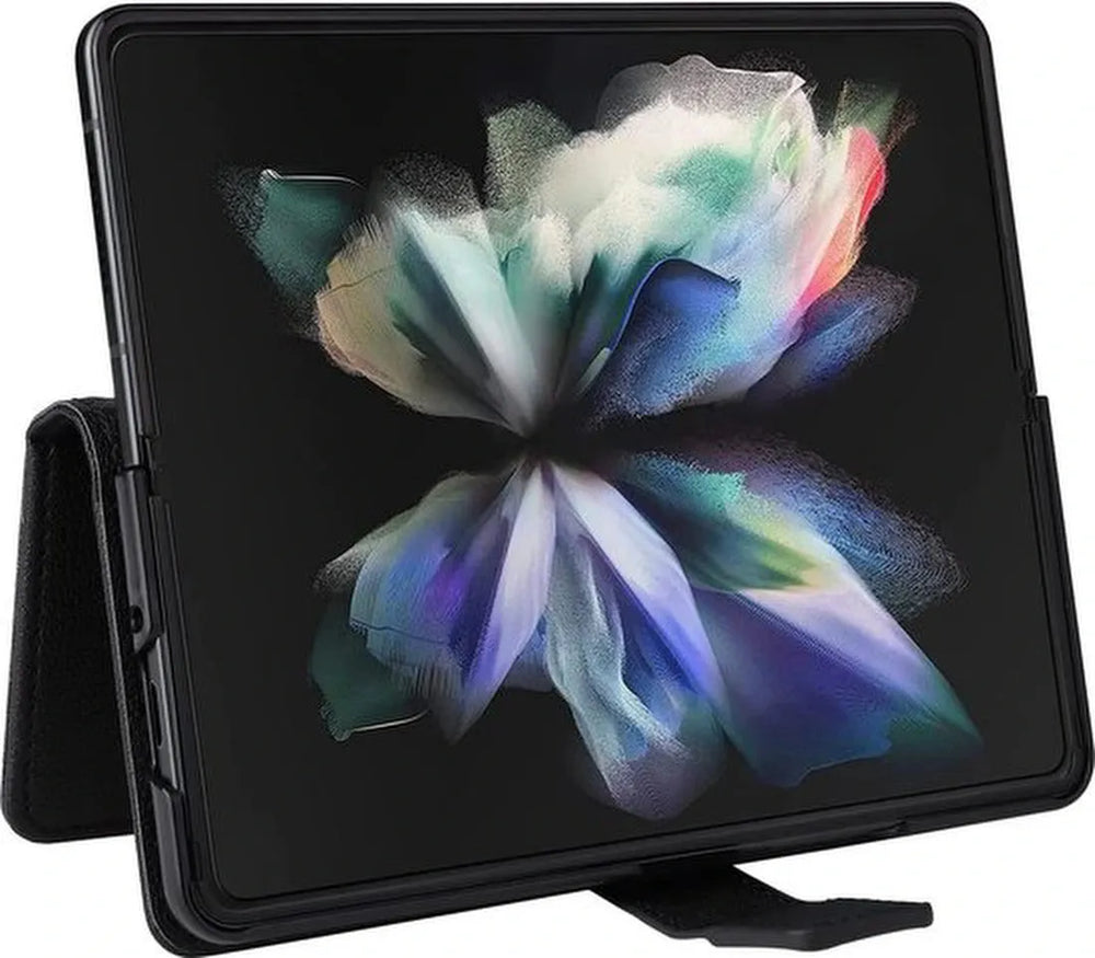 Samsung Galaxy Z Fold4 Hoesjes – Bookcase Portemonnee Hoes – Pasjeshouder – Magneetsluiting – Zwart-Ilumina Benelux
