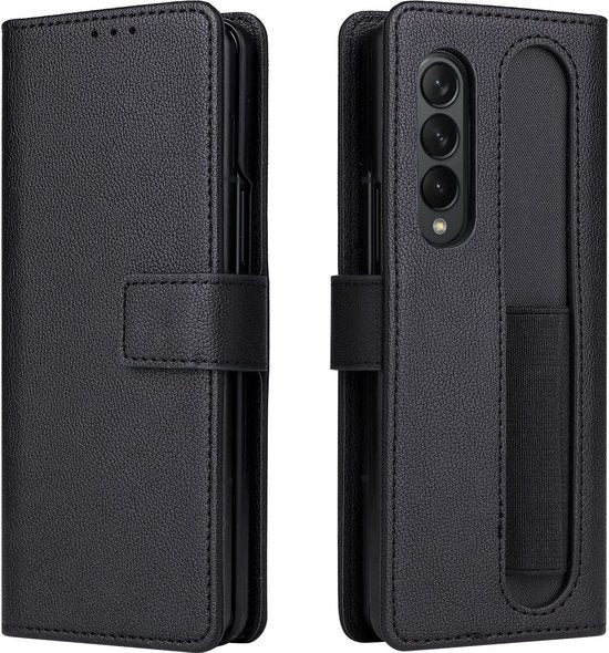 Samsung Galaxy Z Fold4 Hoesjes – Bookcase Portemonnee Hoes – Pasjeshouder – Magneetsluiting – Zwart-Ilumina Benelux