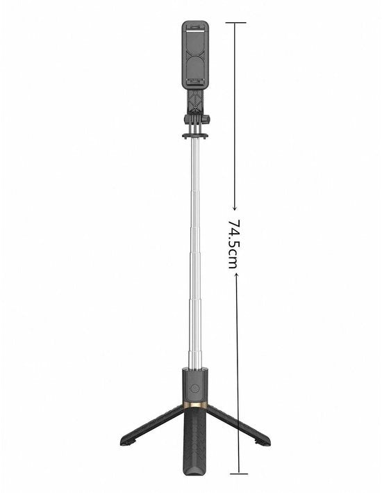 Selfie Stick Bluetooth – Tripod Statief – Met Afstandsbediening – Geschikt voor iPhone & Samsung – Zwart-Selfiesticks-Ilumina Benelux