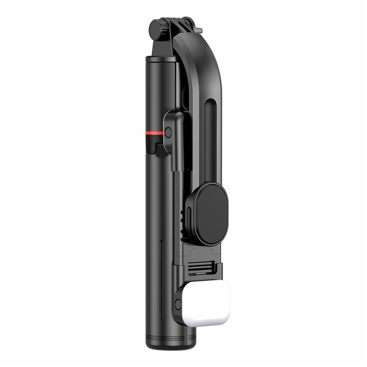 Selfie stick met statief – 1160mm uitschuifbaar – Dubbele LED vullamp dimbaar – Bluetooth afstandsbediening – Zwart-Selfiesticks-Ilumina Benelux
