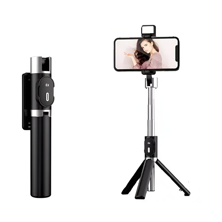 Selfie Stick Statief – 3-in-1 Bluetooth Monopod – Draadloze Afstandsbediening – Selfie Licht – Uitschuifbaar 360° Draaibaar-Selfiesticks-Ilumina Benelux