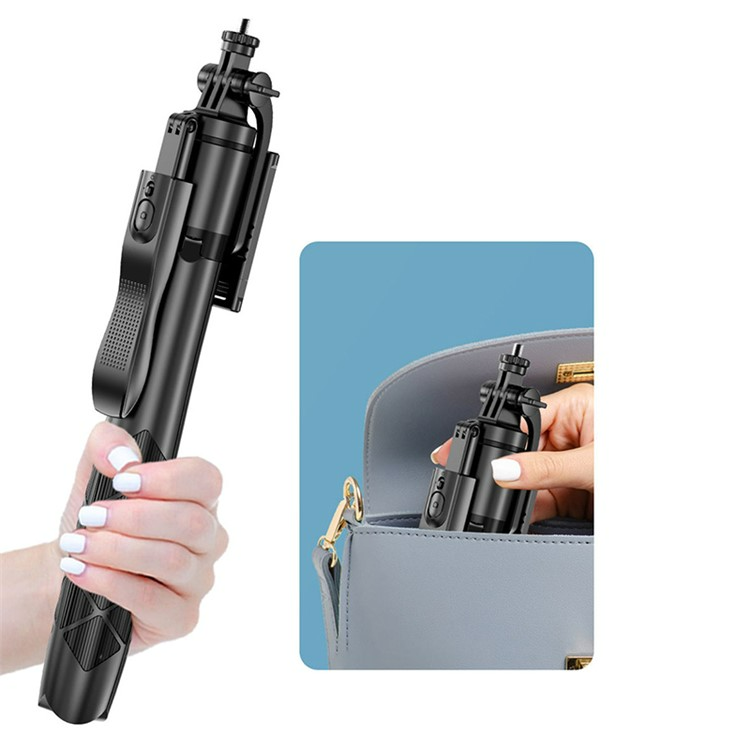 Selfie Stick Statief – Bluetooth Afstandsbediening – 153 cm Verstelbaar – 2-in-1 Gimbal Stabilizer – Geschikt voor Smartphone GoPro Camera – Zwart-Selfiesticks-Ilumina Benelux