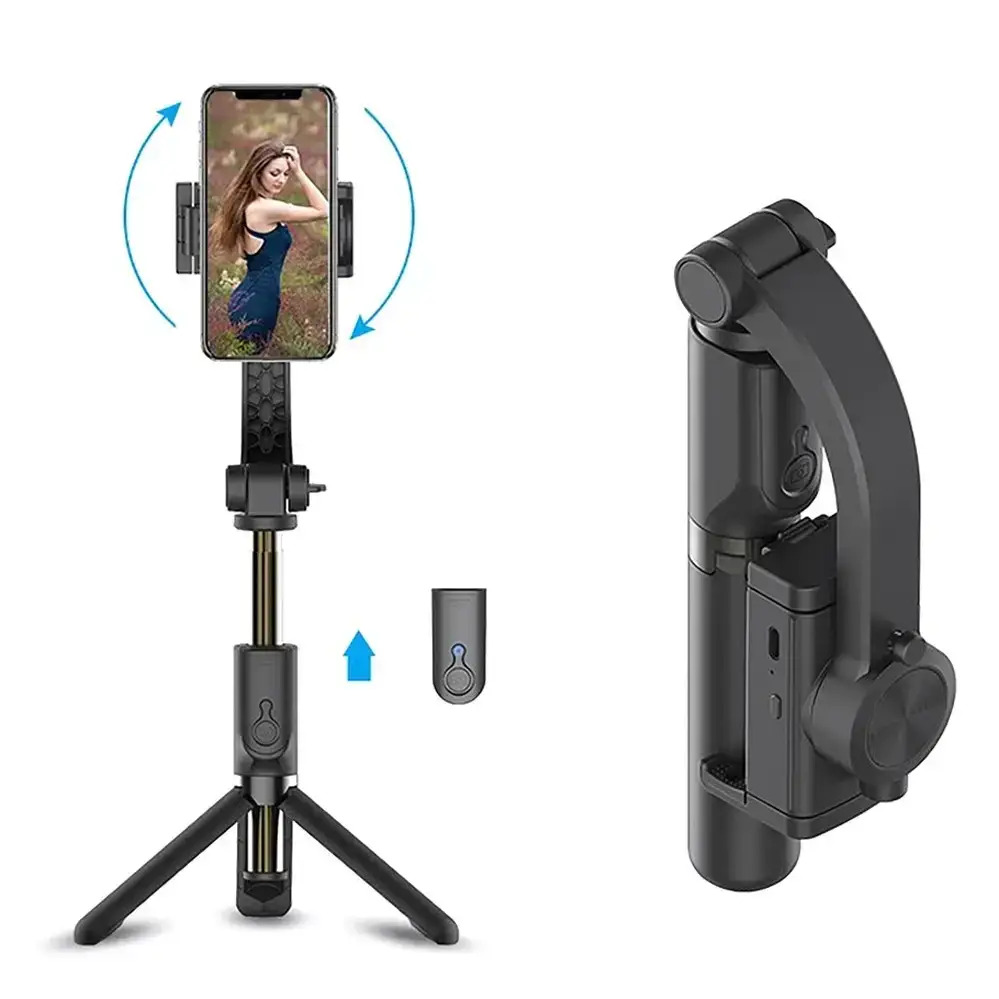 Selfiestick voor smartphone – 3-in-1 Gimbal Stabilizer – Bluetooth Afstandsbediening – Anti-Shake Statief – Opvouwbaar Zwart-Selfiesticks-Ilumina Benelux