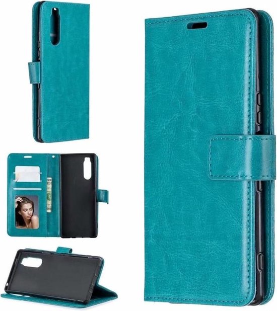 Sony Xperia 5 III Hoesjes – Bookcase Portemonnee – Magneetsluiting – Inclusief 3x Screenprotector – Turquoise-Ilumina Benelux