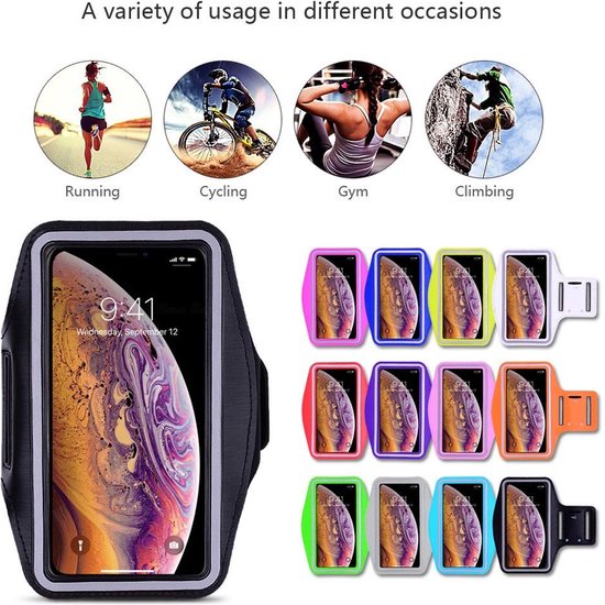 Sportarmband – Geschikt voor iPhone 11 Pro/12 Pro/13 Pro/14 Pro/15 Pro – Verstelbare Sportband – Zweetbestendig – Wit-Ilumina Benelux