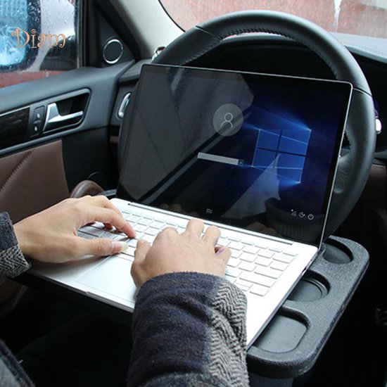 Stuurwiel Tafel Auto – Multifunctionele Laptop & Eetblad Houder – Draagbaar – Antislip – Grijs-Autotoebehoren-Ilumina Benelux
