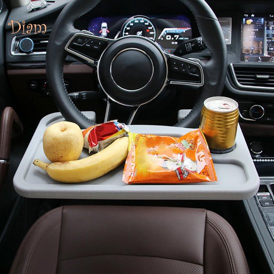 Stuurwiel Tafel Auto – Multifunctionele Laptop & Eetblad Houder – Draagbaar – Antislip – Grijs-Autotoebehoren-Ilumina Benelux