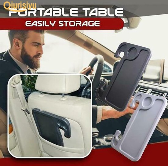 Stuurwiel Tafel Auto – Multifunctionele Laptop & Eetblad Houder – Draagbaar – Antislip – Grijs-Autotoebehoren-Ilumina Benelux