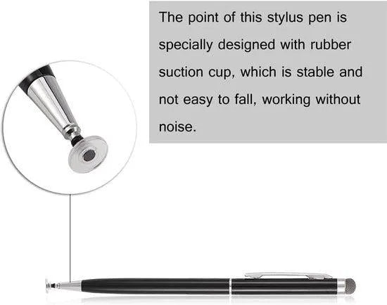 Stylus pen tablets & smartphones – 2-in-1 precisie disc tip – capacitief schrijven & tekenen – Geschikt voor iPad/iPhone/Samsung/Surface – Zwart-Stylus-Ilumina Benelux