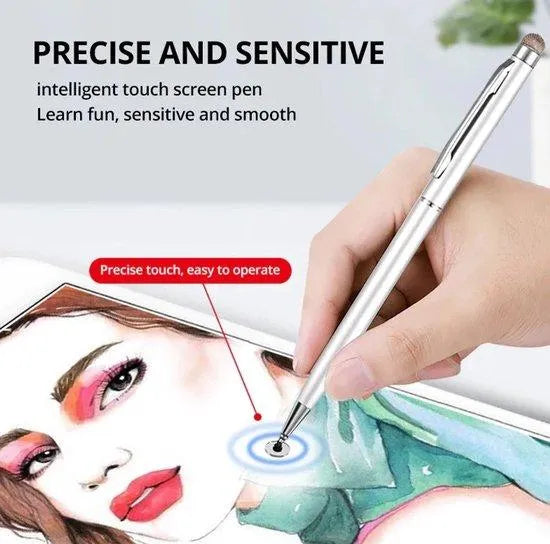 Stylus pen tablets & smartphones – 2-in-1 precisie disc tip – capacitief schrijven & tekenen – Geschikt voor iPad/iPhone/Samsung/Surface – Zwart-Stylus-Ilumina Benelux