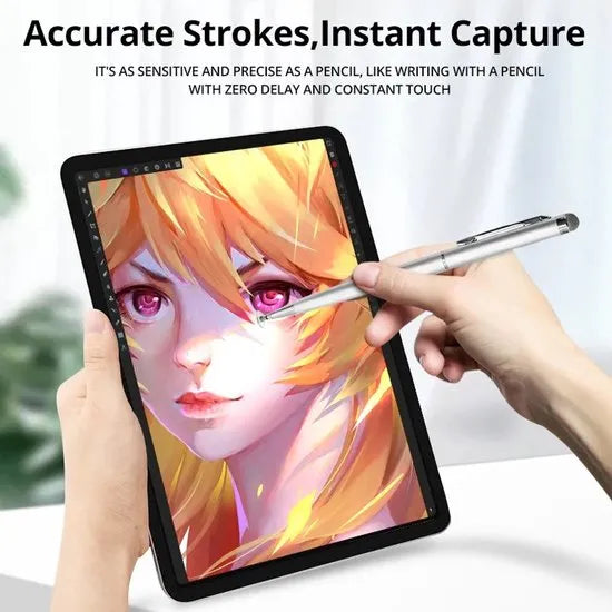 Stylus pen tablets & smartphones – 2-in-1 precisie disc tip – capacitief schrijven & tekenen – Geschikt voor iPad/iPhone/Samsung/Surface – Zwart-Stylus-Ilumina Benelux