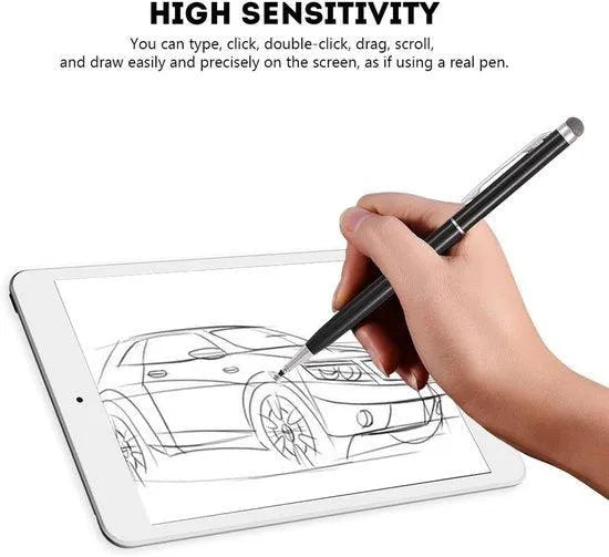 Stylus pen tablets & smartphones – 2-in-1 precisie disc tip – capacitief schrijven & tekenen – Geschikt voor iPad/iPhone/Samsung/Surface – Zwart-Stylus-Ilumina Benelux