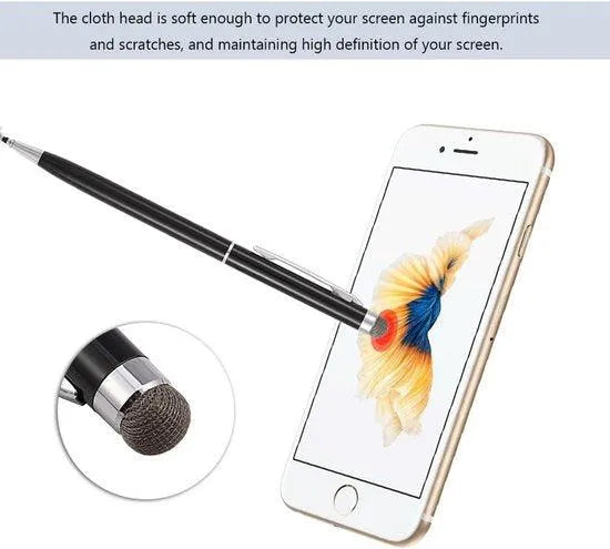 Stylus pen tablets & smartphones – 2-in-1 precisie disc tip – capacitief schrijven & tekenen – Geschikt voor iPad/iPhone/Samsung/Surface – Zwart-Stylus-Ilumina Benelux