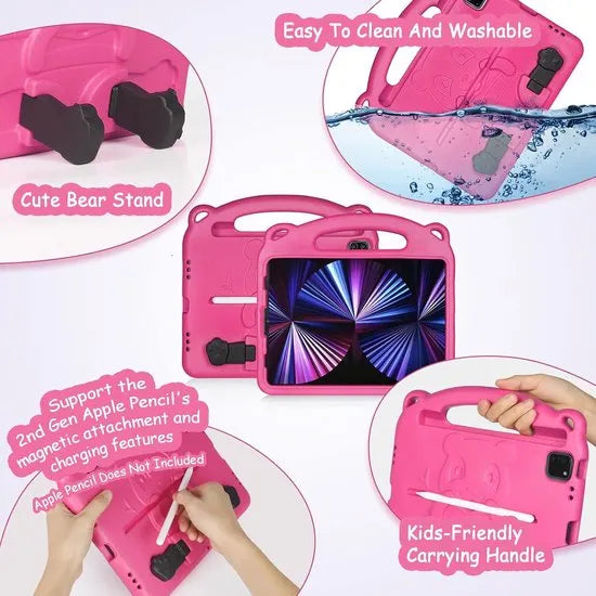 Tablet Hoesje iPad Mini – Kids Case – Schokbestendig – Geschikt voor iPad Mini 7 (2024) & iPad Mini 6 (2021) 8.3 inch – Roze-Tablethoesjes-Ilumina Benelux