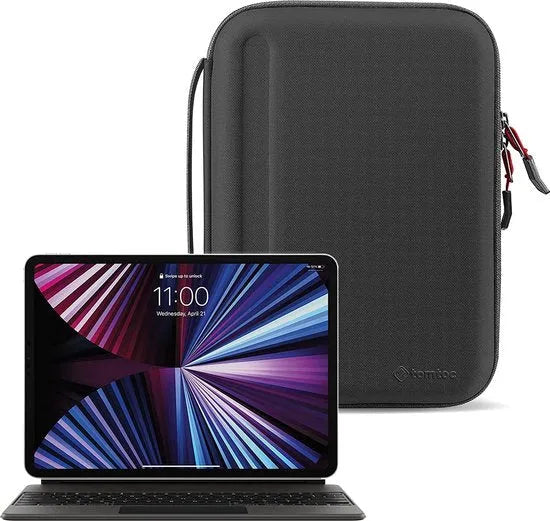 Tablethoes 10/11 inch – Tablet sleeve draagtas – Accessoires vak – Geschikt voor iPad & Samsung Galaxy Tab – Zwart-Tablethoesjes-Ilumina Benelux