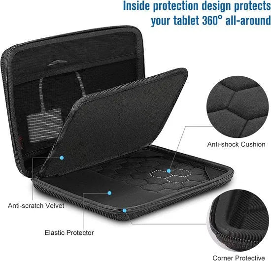 Tablethoes 10/11 inch – Tablet sleeve draagtas – Accessoires vak – Geschikt voor iPad & Samsung Galaxy Tab – Zwart-Tablethoesjes-Ilumina Benelux