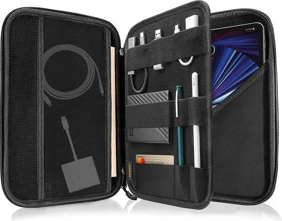 Tablethoes 10/11 inch – Tablet sleeve draagtas – Accessoires vak – Geschikt voor iPad & Samsung Galaxy Tab – Zwart-Tablethoesjes-Ilumina Benelux