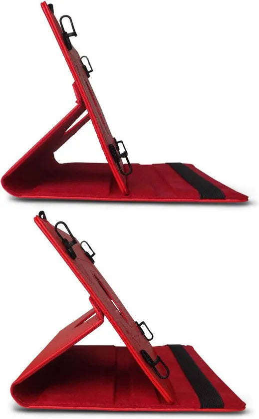 Tablethoes 9-10 inch – Universeel – PU Leer – Case Cover met Standfunctie – Rood-Tablethoesjes-Ilumina Benelux