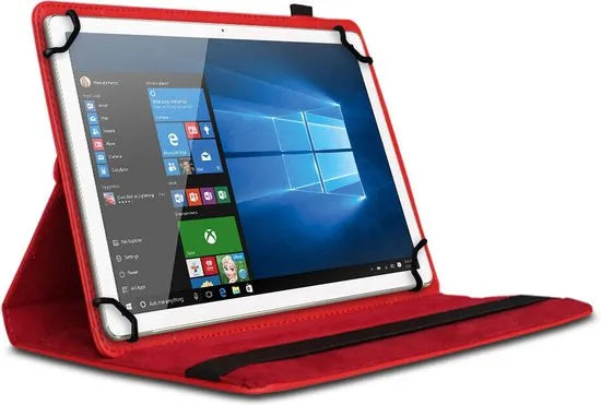 Tablethoes 9-10 inch – Universeel – PU Leer – Case Cover met Standfunctie – Rood-Tablethoesjes-Ilumina Benelux
