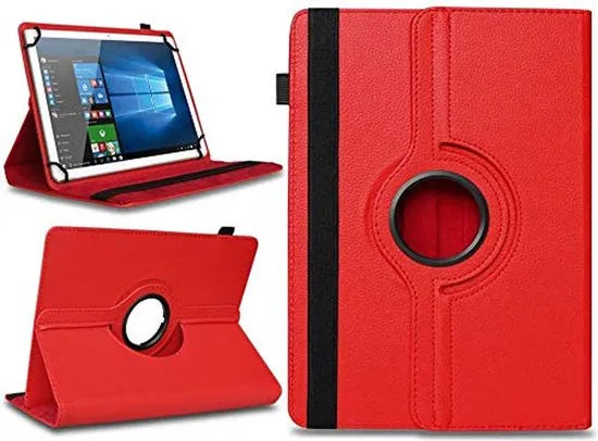 Tablethoes 9-10 inch – Universeel – PU Leer – Case Cover met Standfunctie – Rood-Tablethoesjes-Ilumina Benelux