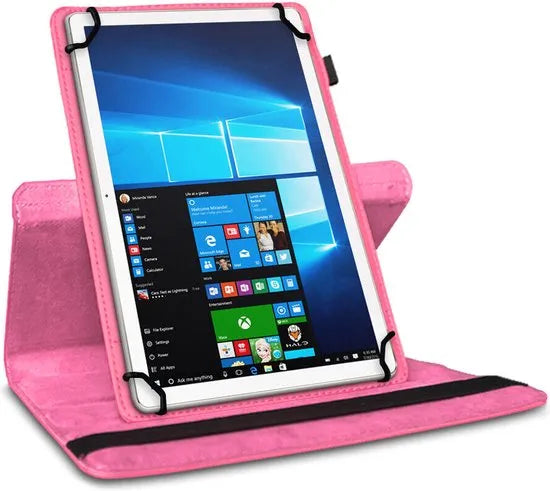Tablethoes 9-10 inch – Universele PU Leren Case Cover – Beschermhoes met Standfunctie – Roze-Tablethoesjes-Ilumina Benelux