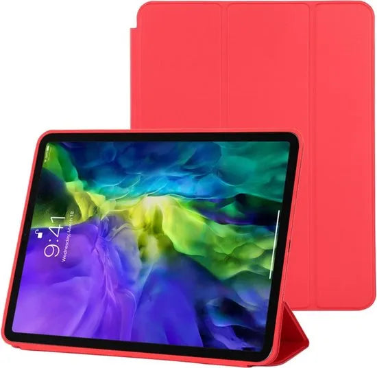 Tablethoes iPad Pro 11 inch (2018-2022) – Ultraslank Tri-Fold Smart Cover – Standfunctie – Auto Sleep/Wake – Rood-Tablethoesjes-Ilumina Benelux
