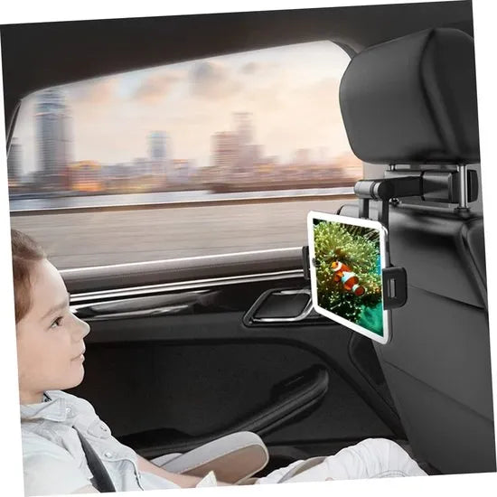 Tablethouder auto – Hoofdsteun achterbank – 360° draaibaar – Verstelbare klem – Zwart-Tablethouder-Ilumina Benelux