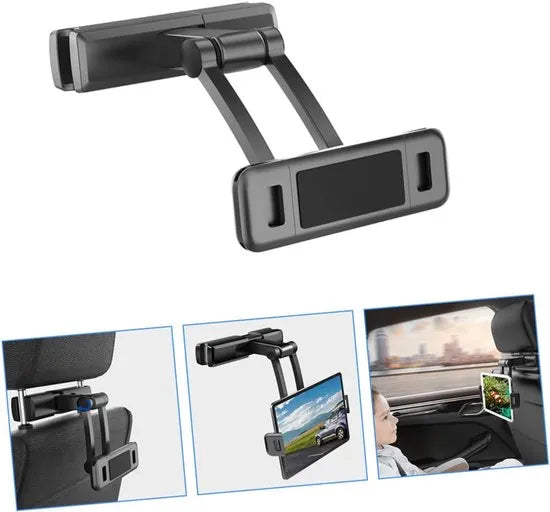 Tablethouder auto – Hoofdsteun achterbank – 360° draaibaar – Verstelbare klem – Zwart-Tablethouder-Ilumina Benelux