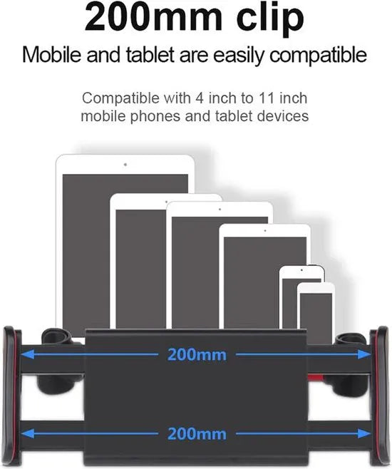 Tablethouder auto hoofdsteun – Achterbank tablet mount – Verstelbaar & stevig – 360° draaibaar – Zwart-Tablethouder-Ilumina Benelux