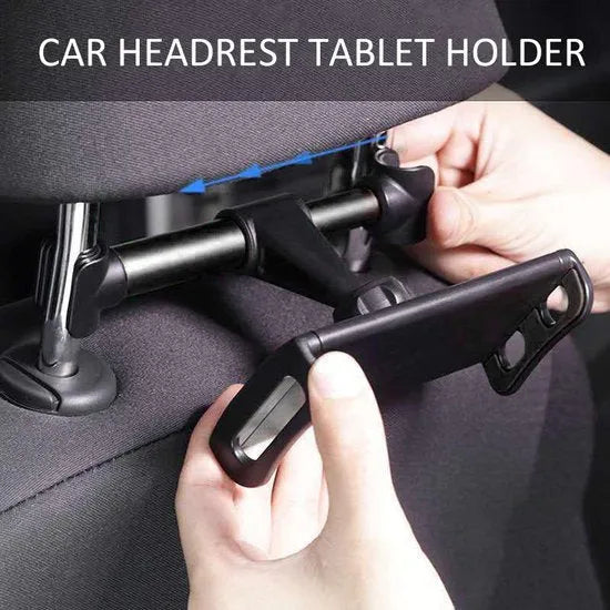 Tablethouder auto hoofdsteun – Achterbank tablet mount – Verstelbaar & stevig – 360° draaibaar – Zwart-Tablethouder-Ilumina Benelux