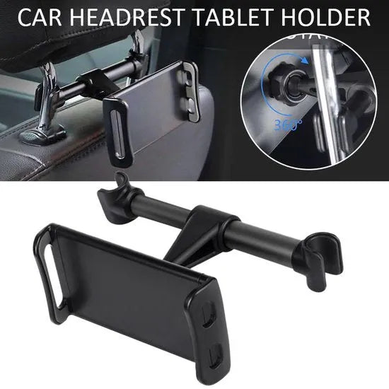 Tablethouder auto hoofdsteun – Achterbank tablet mount – Verstelbaar & stevig – 360° draaibaar – Zwart-Tablethouder-Ilumina Benelux