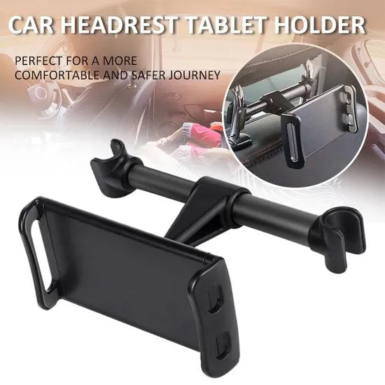 Tablethouder auto hoofdsteun – Achterbank tablet mount – Verstelbaar & stevig – 360° draaibaar – Zwart-Tablethouder-Ilumina Benelux