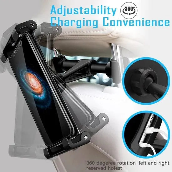 Tablethouder auto – Hoofdsteun houder achterbank – Voor 4-11 inch tablets – 360° verstelbaar – Universeel – Zwart-Tablethouder-Ilumina Benelux