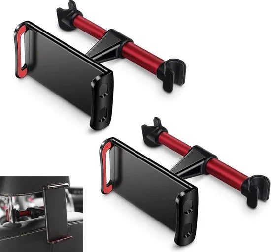 Tablethouder auto – Hoofdsteun houder set van 2 – Kinder tablet & telefoonhouder – Geschikt voor iPad/iPhone/Galaxy Tab – Rood-Tablethouder-Ilumina Benelux