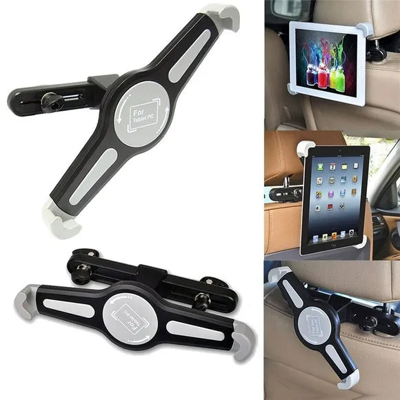 Tablethouder auto – Hoofdsteun montage – Verstelbare arm – 360° draaibaar – Zwart-Tablethouder-Ilumina Benelux