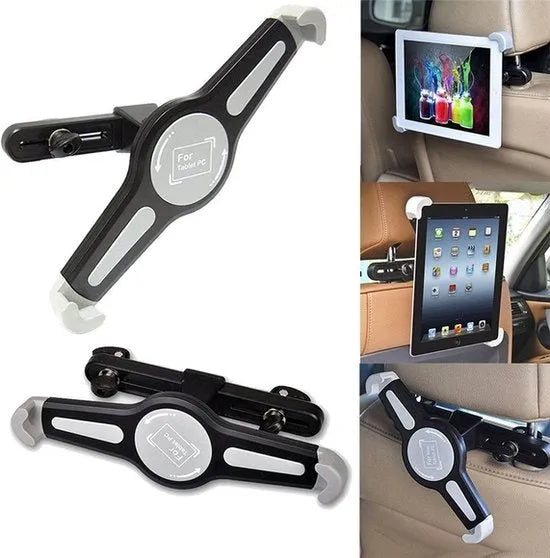 Tablethouder auto – Hoofdsteun montage – Verstelbare arm – 360° draaibaar – Zwart-Tablethouder-Ilumina Benelux