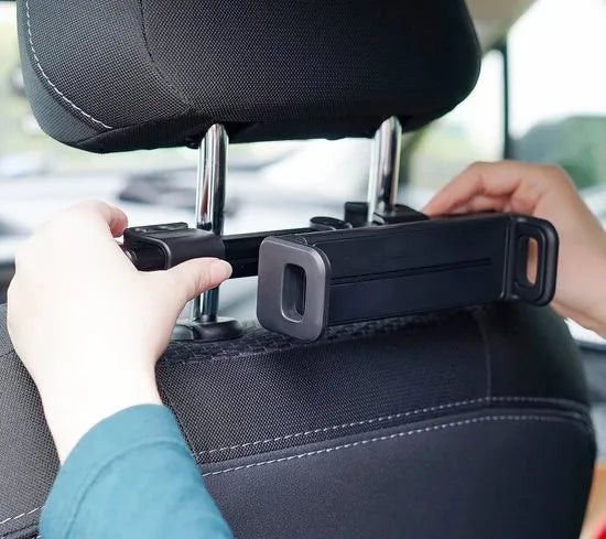 Tablethouder auto hoofdsteun – Verstelbare arm – 360° draaibaar – Stevige klem – Zwart-Tablethouder-Ilumina Benelux