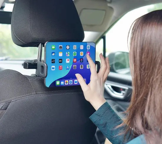 Tablethouder auto hoofdsteun – Verstelbare arm – 360° draaibaar – Stevige klem – Zwart-Tablethouder-Ilumina Benelux
