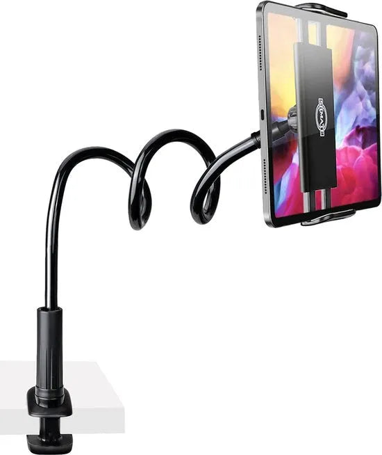 Tablethouder bed/bureau – Flexibele Arm LB-537 – 360° Draaibaar – Tablet Standaard voor tafel/keuken – Zwart-Tablethouder-Ilumina Benelux