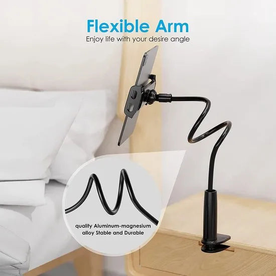 Tablethouder bureau – Flexibel verstelbaar statief – Universele smartphone standaard – Voor tafel bed – Zwart-Ilumina Benelux