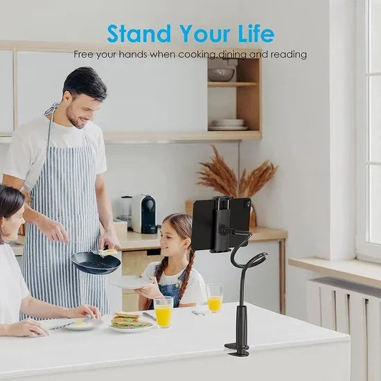Tablethouder bureau – Flexibel verstelbaar statief – Universele smartphone standaard – Voor tafel bed – Zwart-Ilumina Benelux