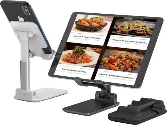 Tablethouder bureau – Opvouwbare Verstelbare Tabletstandaard – Antislip Desktop Stand – Voor iPad/iPhone – Zilver-Ilumina Benelux