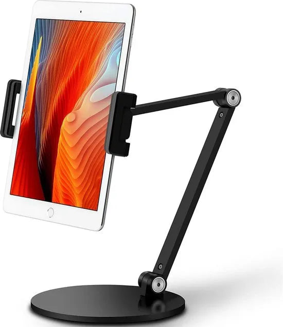 Tablethouder bureau – Universele tablet & telefoon standaard – Verstelbaar voor keuken/werkplek – Antislip – Zwart-Tablethouder-Ilumina Benelux