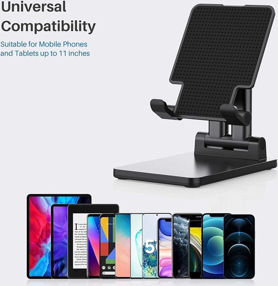 Tablethouder bureau – Verstelbaar & opvouwbaar – Universele tabletstandaard – Geschikt voor iPad/telefoon 4-12,9 inch – Zwart-Ilumina Benelux