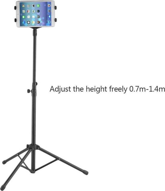 Telefoon- en Tablethouder Tripod – Geschikt voor iPhone, Samsung Galaxy Tab en Tablet – Verstelbaar Statief – Zwart-Statief-Ilumina Benelux