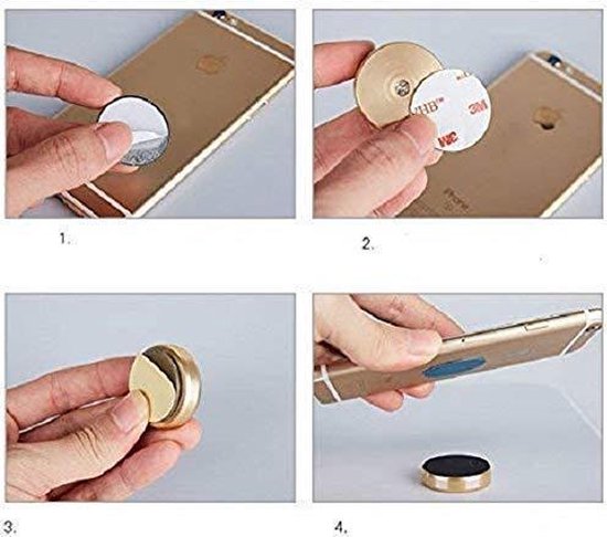 Telefoon magneetset – 2-pack zelfklevende magneten + metalen plaatjes – Voor telefoon/tablet – Sterke kleefstrip – Zwart-Ilumina Benelux