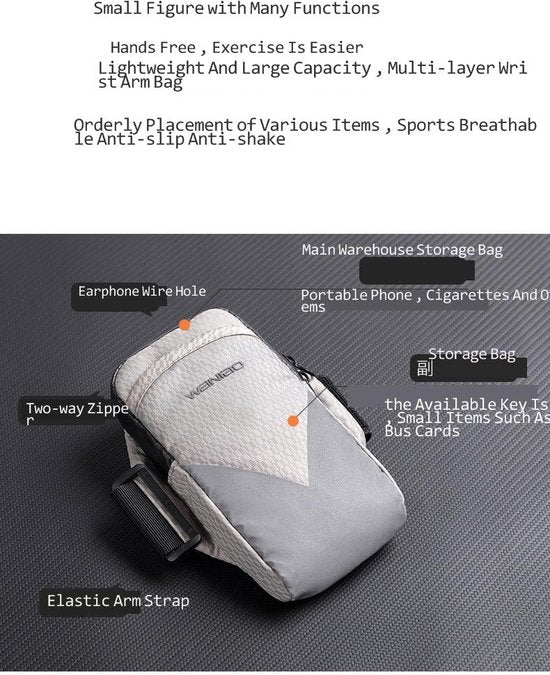 Telefoonhouder armband – Sport hardloop armband 6,7 inch – Waterdicht – Reflecterend – Zwart-Ilumina Benelux