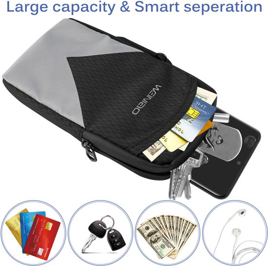 Telefoonhouder armband – Sport hardloop armband 6,7 inch – Waterdicht – Reflecterend – Zwart-Ilumina Benelux