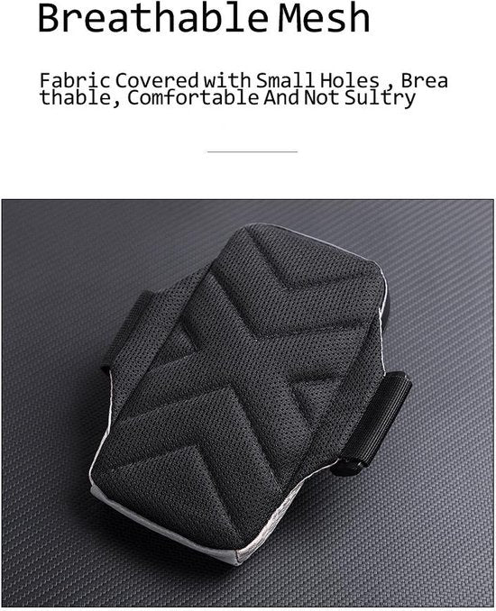 Telefoonhouder armband – Sport hardloop armband 6,7 inch – Waterdicht – Reflecterend – Zwart-Ilumina Benelux