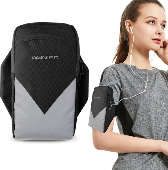 Telefoonhouder armband – Sport hardloop armband 6,7 inch – Waterdicht – Reflecterend – Zwart-Ilumina Benelux